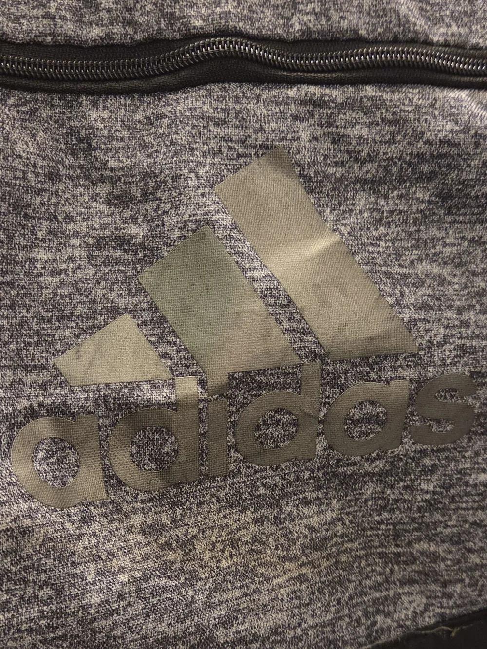 Adidas Gym Bag Gray/Black Polyester Zip & Adjustable Strap
